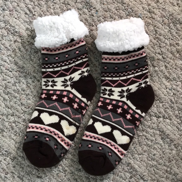 Accessories - NWOT Sherpa Lined Knit Slipper Socks